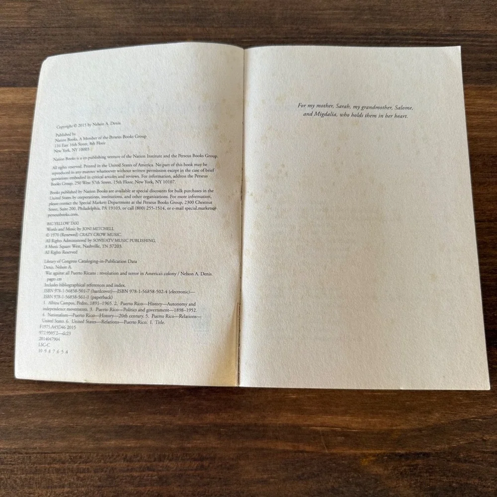 War Against All Puerto Ricans Nelson‎ A Denis Paperback History 2015 Colony Book